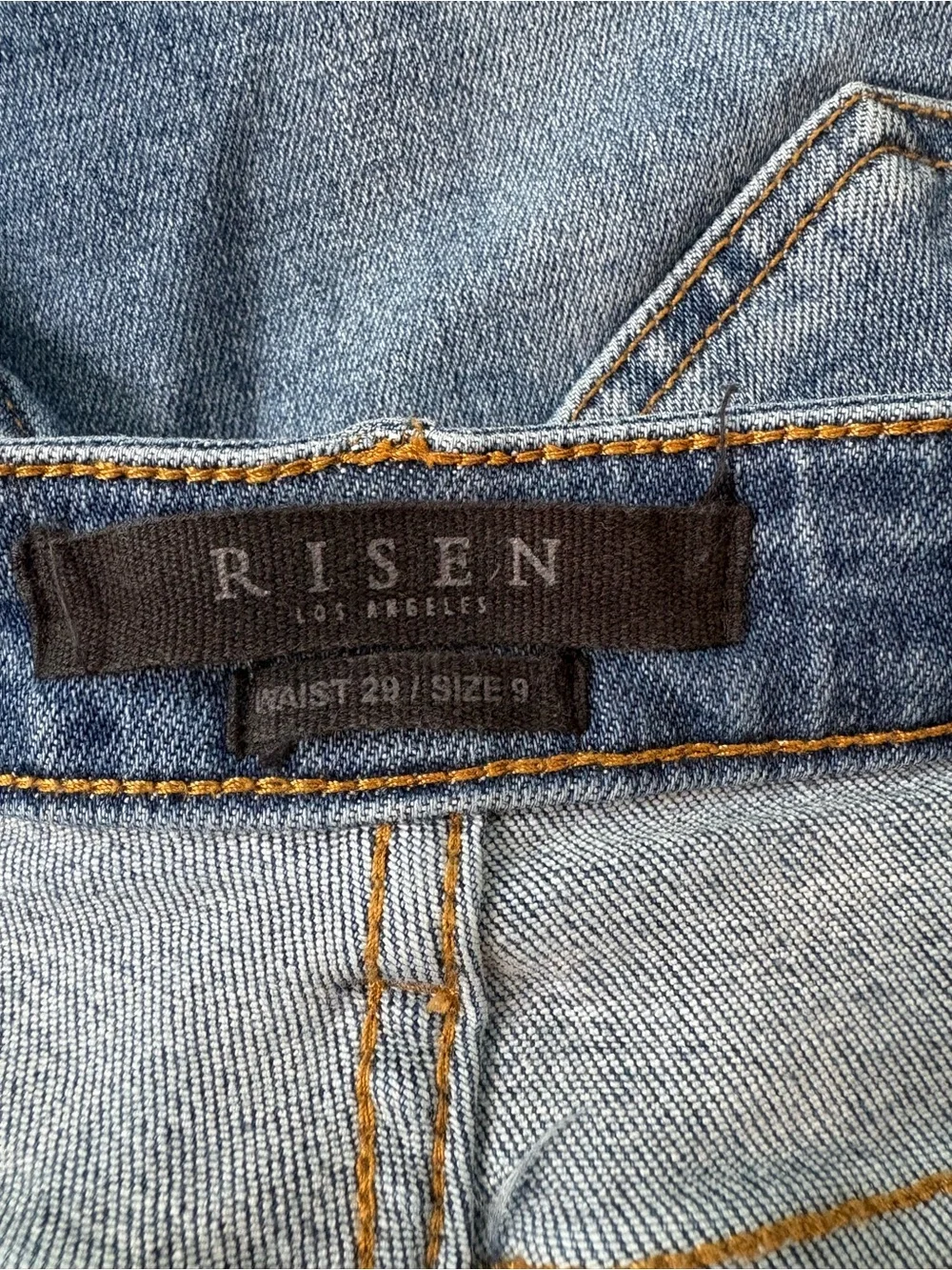 Risen Los Angeles Distressed High Rise Straight Ankle Jeans.  Size 9